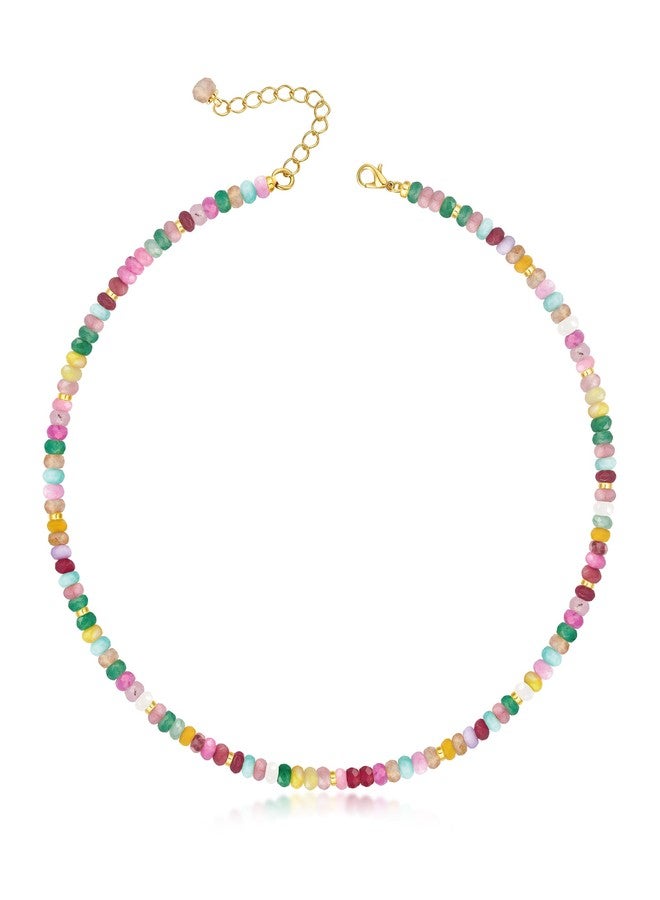 MIDDLUX Beaded Necklaces for Women, Choker Colorful Beaded Necklace, Rainbow Crystal Necklace, Summer Jewelry, Boho Necklaces for Women - Image 1